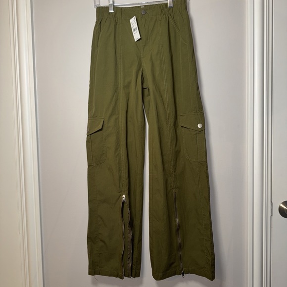PacSun‎ Low Rise Puddle Cargo Pants Womens S Olive Green NWT MSRP $54.95 - Picture 5 of 14